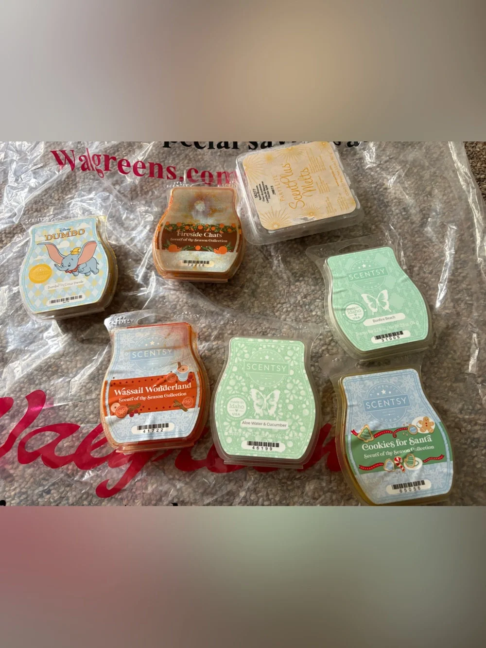 7 Scentsy Wax Melt Bundle Disney Fall Apple Christmas AS IS
